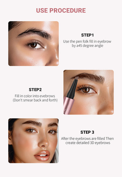 Pureyan New Waterproof Micro-Fork Eyebrow Pencil, Long-Lasting Brow Pen for Natural Hair-Like Strokes