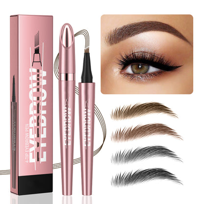 Pureyan New Waterproof Micro-Fork Eyebrow Pencil, Long-Lasting Brow Pen for Natural Hair-Like Strokes
