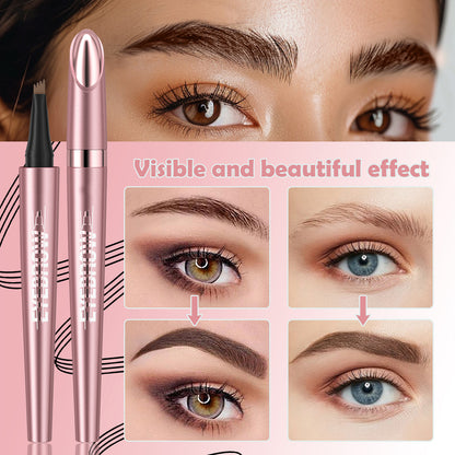 Pureyan New Waterproof Micro-Fork Eyebrow Pencil, Long-Lasting Brow Pen for Natural Hair-Like Strokes