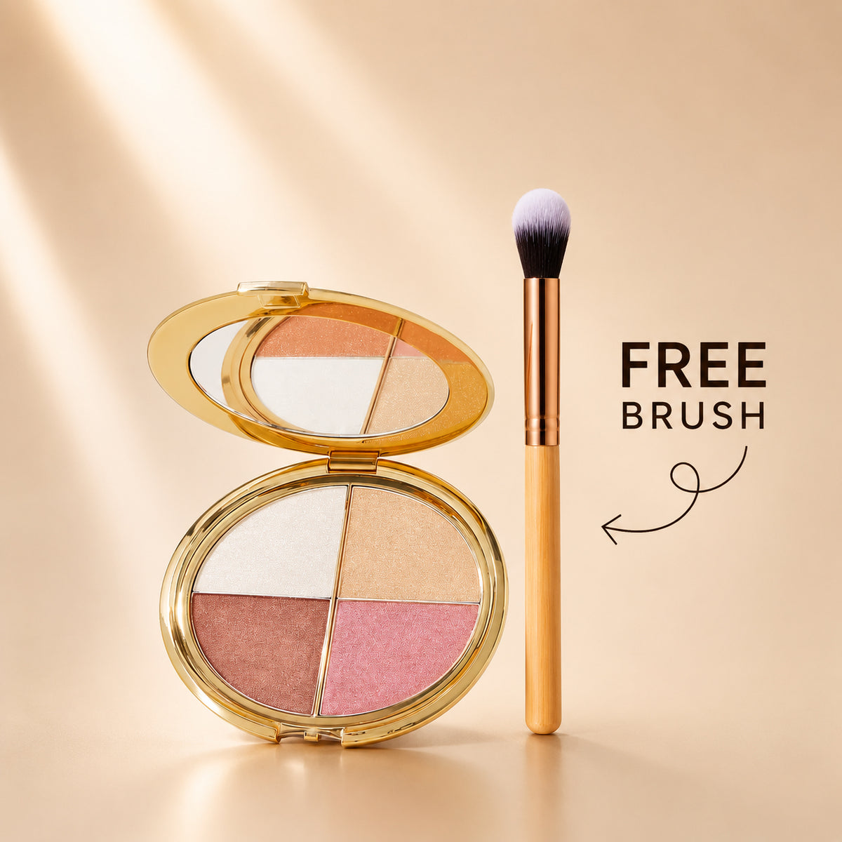 Golden Hour Glow Palette& cheek palette - eyeshadow and highlighter makeup