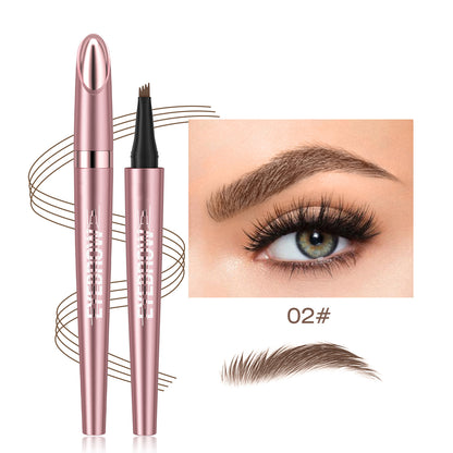 Pureyan New Waterproof Micro-Fork Eyebrow Pencil, Long-Lasting Brow Pen for Natural Hair-Like Strokes
