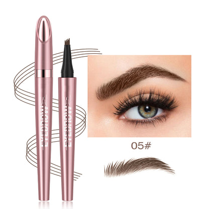 Pureyan New Waterproof Micro-Fork Eyebrow Pencil, Long-Lasting Brow Pen for Natural Hair-Like Strokes